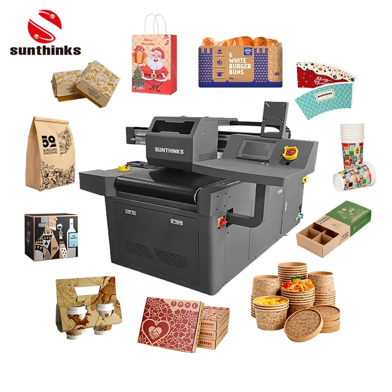 Single Pass Paper Bags Printing Machine Auto Feeder Corrugated Paper Boxes Single Printer With 1 Printhead