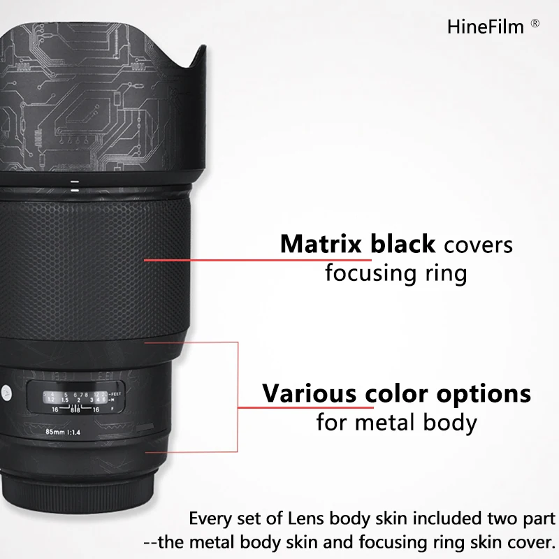 Hinefilm الجلد ل سيجما 85 F1.4 الفن لكانون EF جبل عدسة ملصق ل سيجما الفن 85 مللي متر f/1.4 DG HSM عدسة التفاف غطاء 85 1.4 الجلد