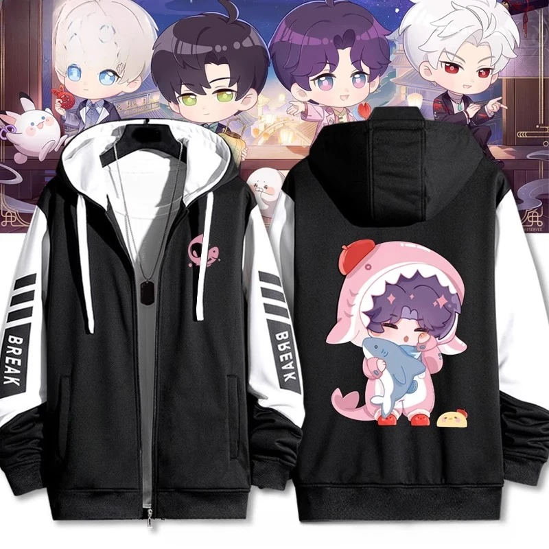 Love and Deepspace Cartoon Print Zip Up Women/Men Hoodie Sweatshirt Streetwear Hip Hop Cosplay Zipper Hooded Jacket Outerwear