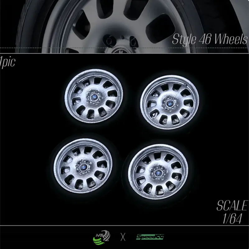 9.4/10/10.5/11/11.4/12mm 1/64 Car Modified Wheels Rubber Tires Resin Wheels Without Calipers Suitable for 1:64 Static Car Model