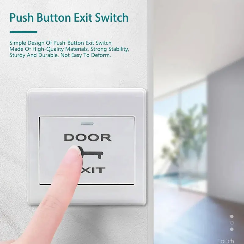 1pcs  Door Exit Button With Bottom Box For Door Access Control System Suitable For All Kinds Of Electric Lock