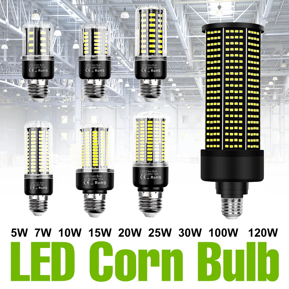 100W LED Corn Bulb E27/E26 Ceiling Light E14 Hanging Lamp B22 Chandeliers No Flicker 110V/220V For Home Living Room Lighting E39