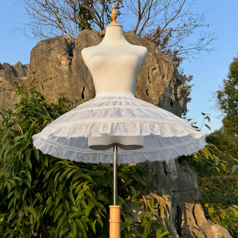 Women Crinoline Underskirt Petticoat for Girl Ball Gown Bridal Tulle Underskirt Wedding Dress 3 Hoops White Ballet Pleated Skirt image 2