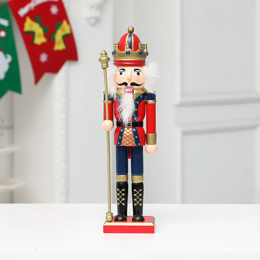 

1Pcs Nutcracker Soldier Decor Classic Design Bright Color Fine Workmanship Christmas Adornment Walnut Soldier Adorn
