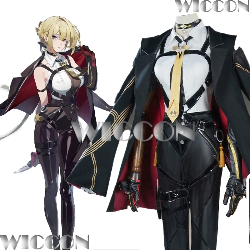 ZZZ Agent Evelyn Cosplay Costume Wig Chevalier Anime Game Zenless Zone Zero Uniform Halloween Cosplay Woman Suit Customized