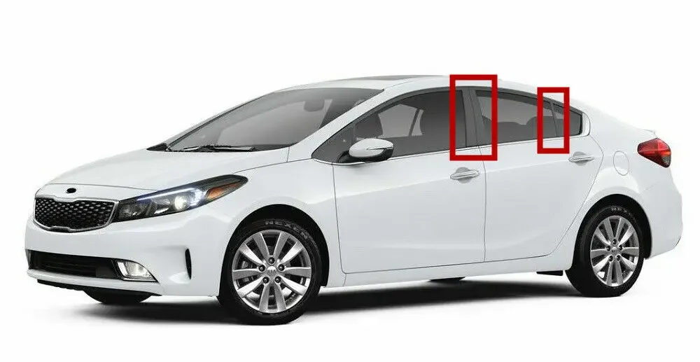 Fit For KIA Forte K3 2014-2018 Sedan Gloss Black Pillar Post 6pc Door Trim Cover 4