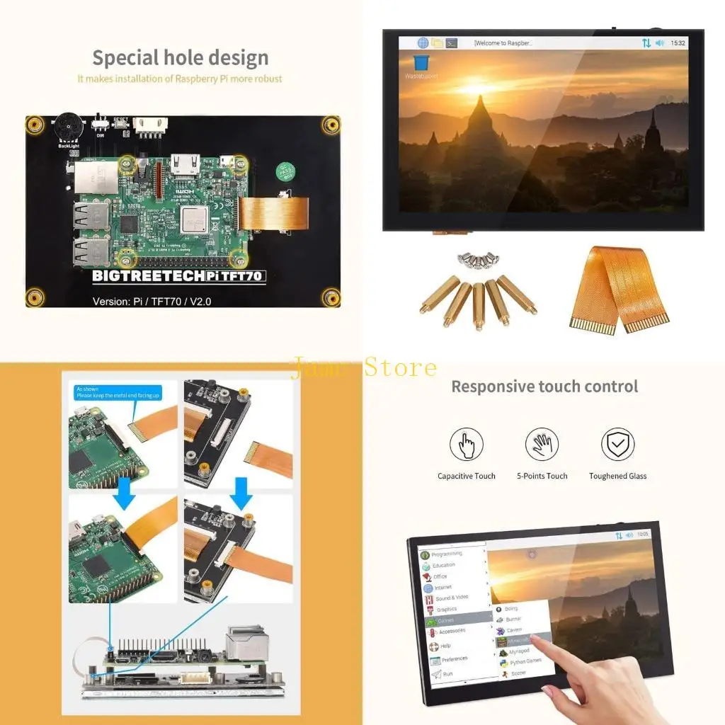 

LX0B Printer Part for RaspberryPi LCD Display Screen Motherboard Accessory