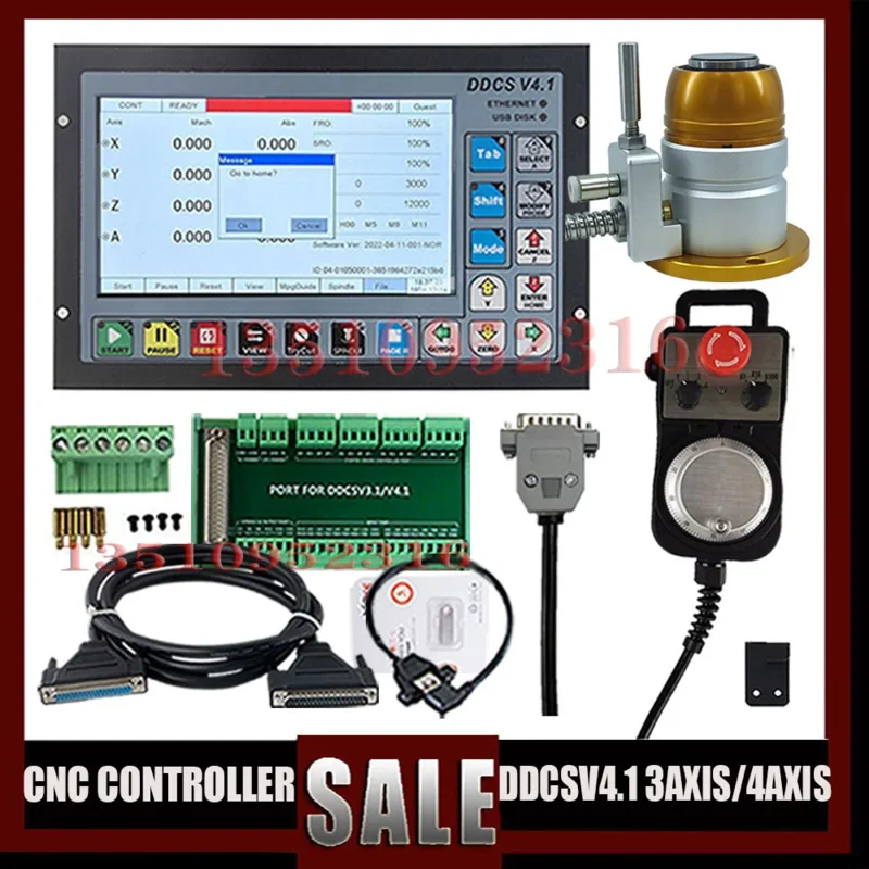 The Latest Ddcs V4.1 Cnc Control System 3/4Axis Engraving Machine Controller Kit Zaxis Probe 500K Pulse Support Servo Spindle