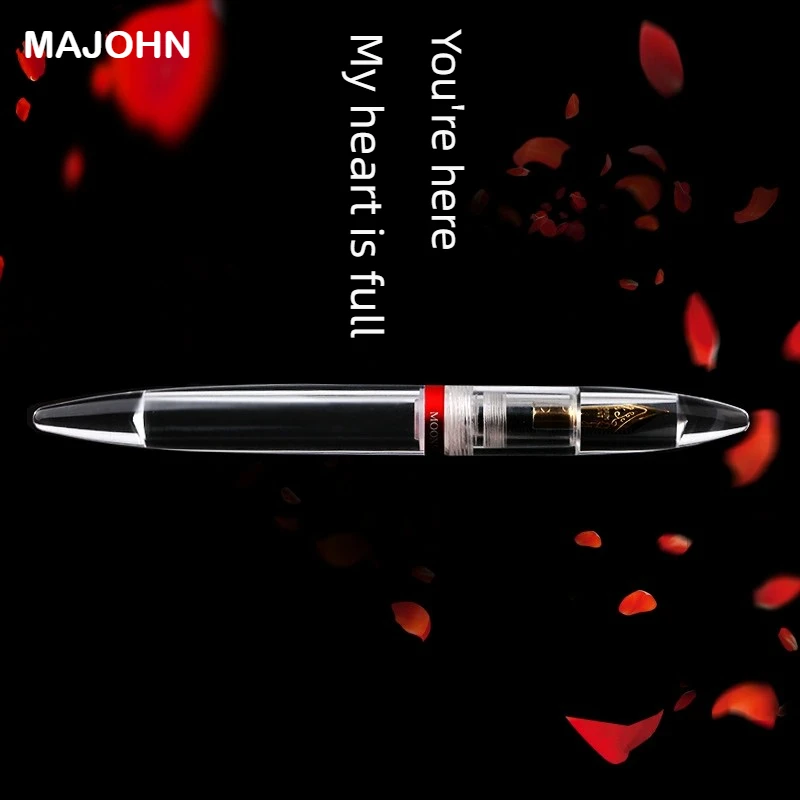 

Ручка-фонтан Majohn M2 Plus из прозрачной смолы с пером F для письма и практики, канцелярские товары для офиса и школы, аналог JINHAO HONGDIAN
