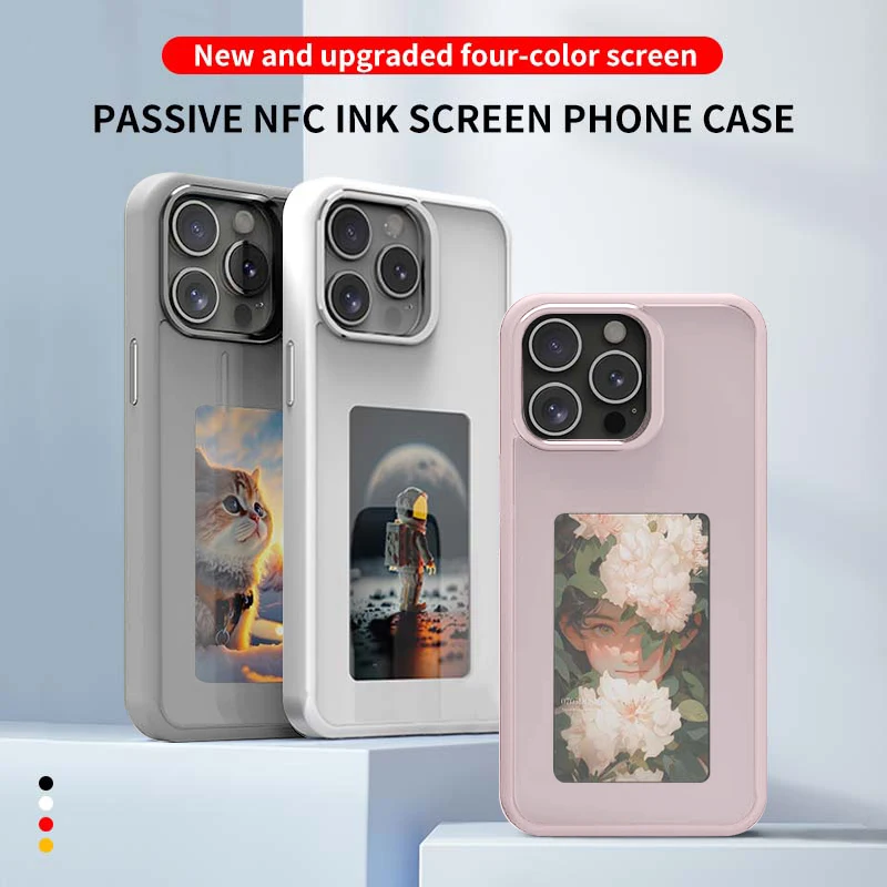 New-tech NFC Feature Phone Case Screen Protector Case Metal Bezel Case Smart phone Case For Iphone 16 Pro Max DIY Case E Ink