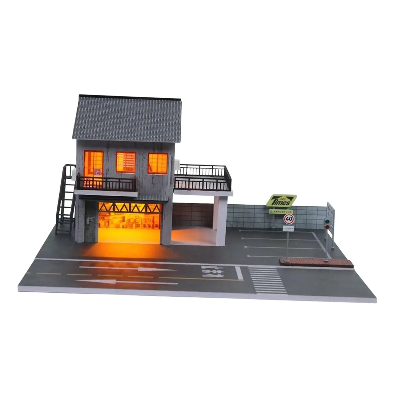 1/64 مقياس موقف للسيارات تخطيط المرآب تحت الأرض محاكاة نموذج بناء جراج دييكاست صغير لعبة مشهد السيارة دييكاست #4