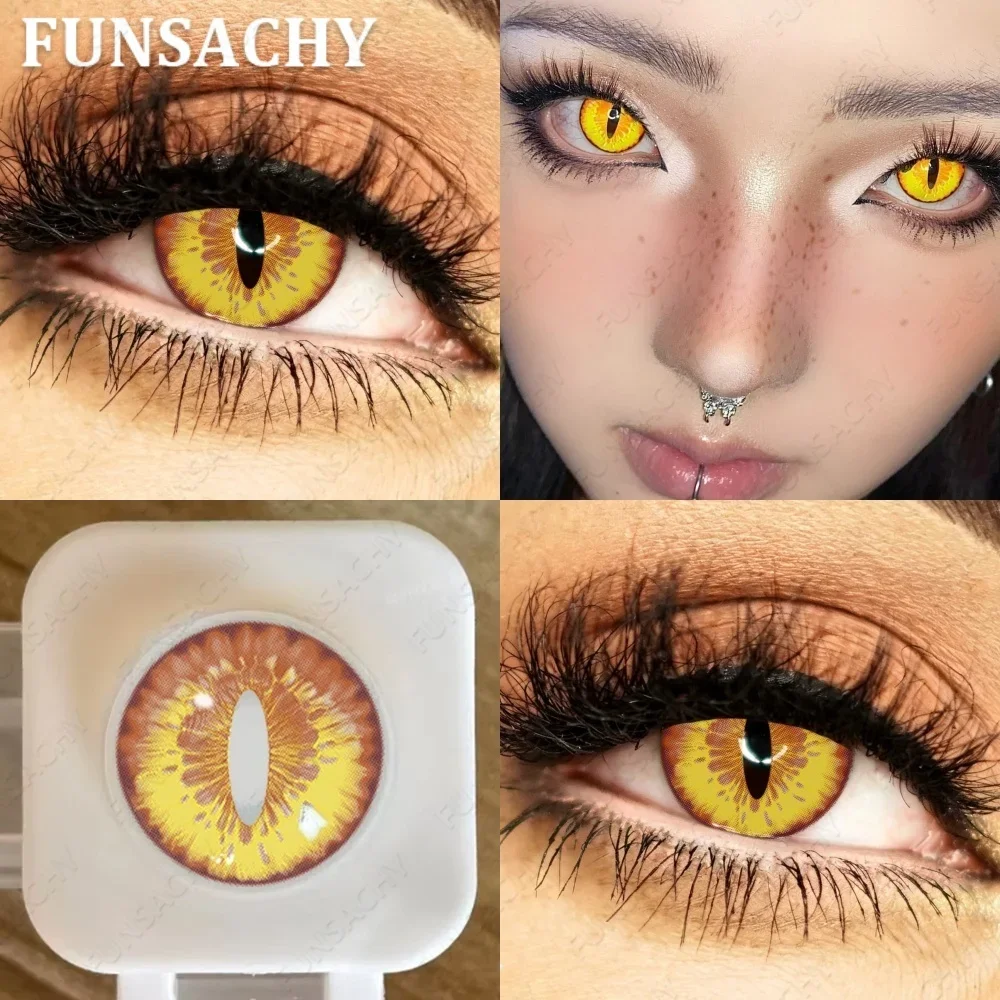 FUNSACHY 2 Stück Froya Cosplay Kontaktlinsen für Halloween, grüne und lila Linsen, Anime-Cosplay-Make-up, weiche Kontaktlinsen, rote Vampir-Augen-Kontaktlinsen. – Detail 5