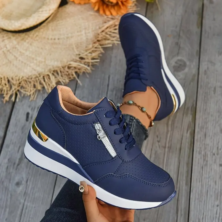 Slope heel sports single shoes for women in the spring and autumn of 2025 new lightweight exterior sports single shoes for women