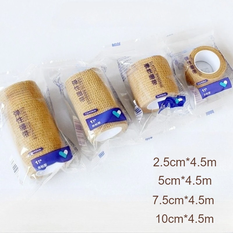 

1 рулон самоклеящихся бинтов, марлевые дышащие эластичные бинты для оказания первой помощи, лента для галстука, мягкая повязка