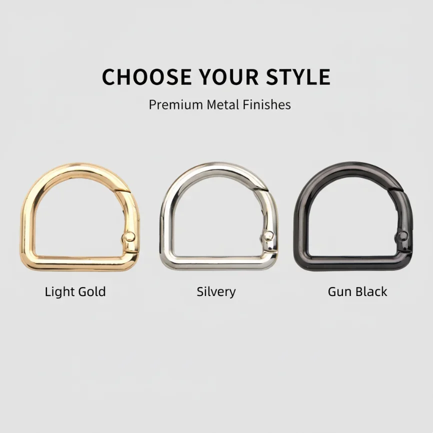 5/10Pcs 16-32mm Zinc alloy D Ring Buckle Handbag Strap Clasp Openable Carabiner Snap Hook Spring Keyring DIY Bag Accessories