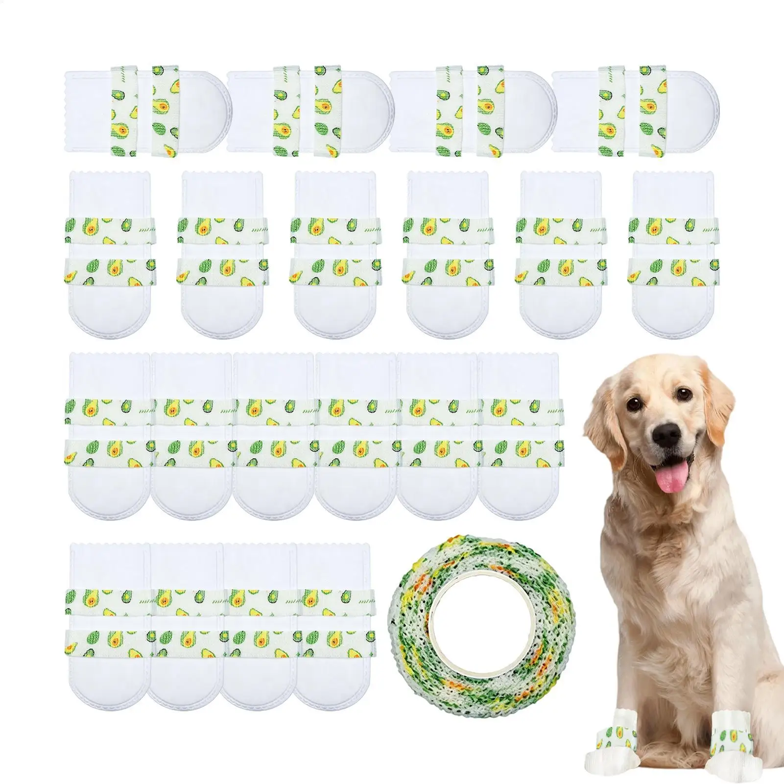 Disposable Pet Foot Covers 20 Pieces Waterproof Breathable Paw Protectors With Adjustable Fastening Strap Suitable For pets