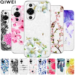 For Huawei Nova 12s Case Flowers Clear TPU Silicon Funda Capa for Huawei nova 12s Soft Covers Nova12S 12 s Transparent Coque bag