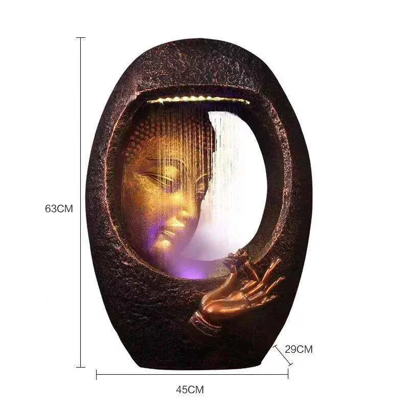 

X188 Modern Chinese Buddha Statue Flowing Water Ornaments Tea Room Waterscape Decorative Fountain Humidifier