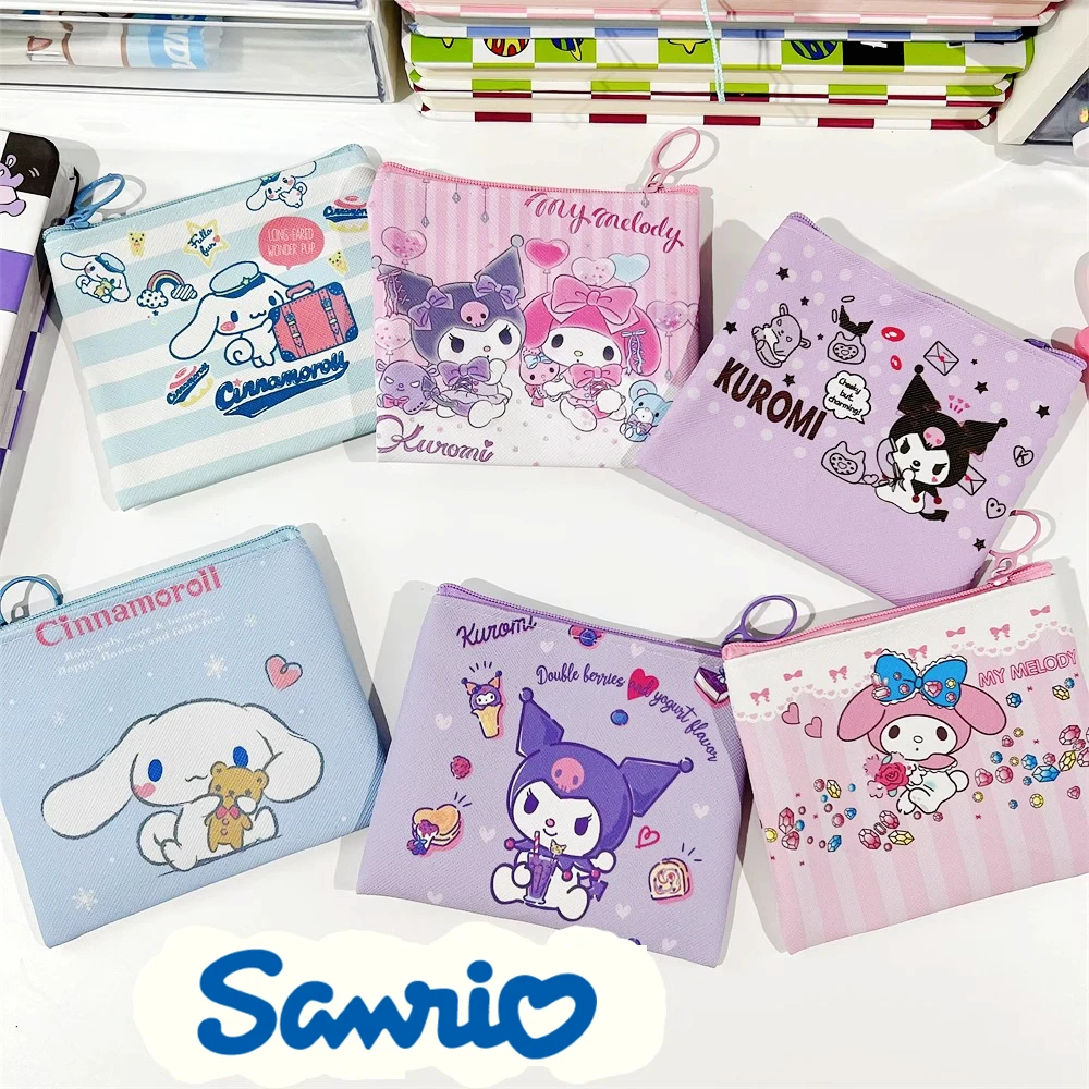 Korean Sanrio Kuromi Coin Pouch Purse Cute Girl Children'S Wallet Bags Kawaii Creative Short Portable Lady Zipper Wallet Purses