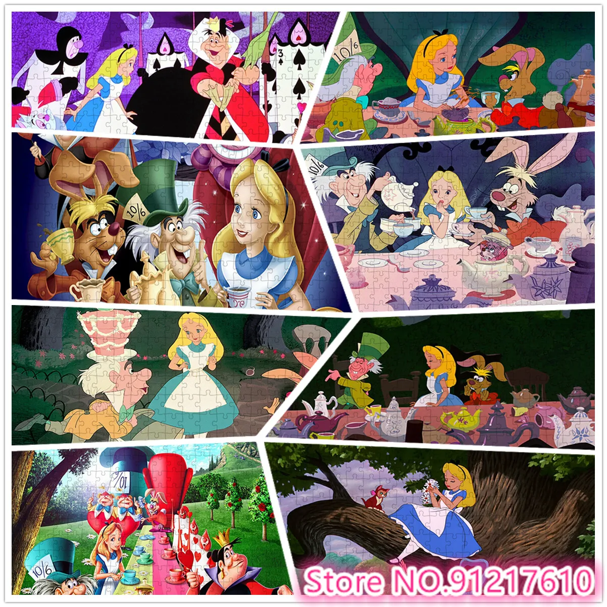 Disney Princess Card Cartoon Character 1000 Piece Paper Jigsaw Puzzle Decompression DIY Large Jigsaw Toy Unique Gift