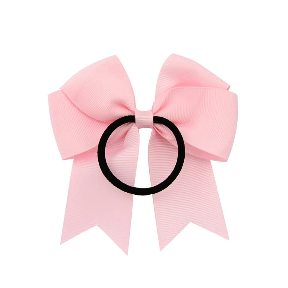 1piece New 4.5 inch Solid Grosgrain Ribbon Bow Kids Hair Elastics Band Kids Hair Rubber Bands Headwear 637