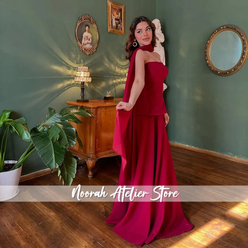 Vestido de noche elegante sin tirantes de gasa Aline para mujer, vestido largo Formal de lujo para dama de honor, graduación, boda, fiesta, personalizado, 2025