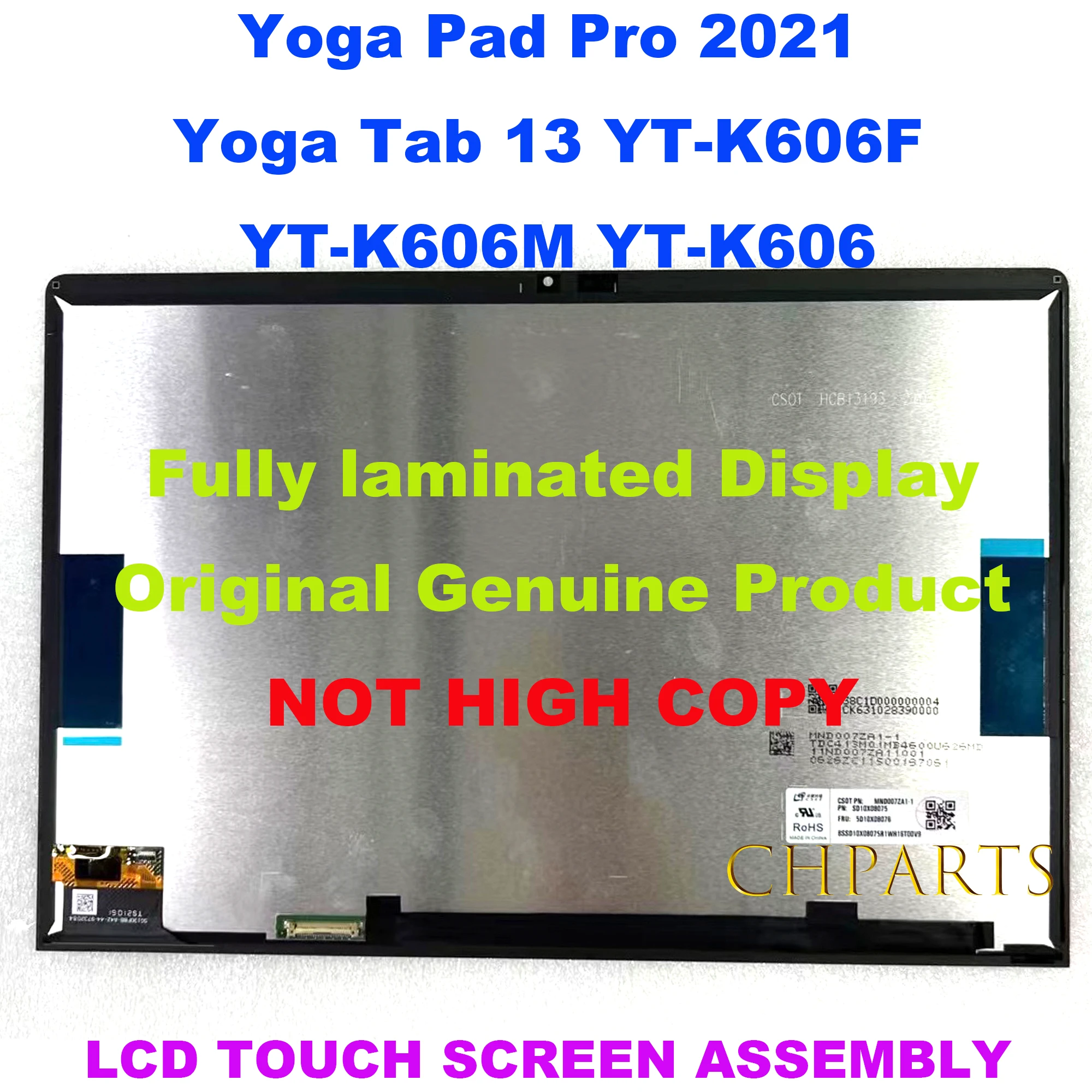 Imagem -03 - Lcd Touch Screen Display para Lenovo Tablet Montagem para Lenovo Yoga Duet 13itl6-lte 82q7 Itl6 82ma Iml05 82as Tab 13 Yt-k606f Yt-k606m