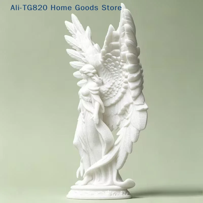 [TG820]3D Printed Guardian Angel Statue Large Winged Female Angel Sculpture Elegant White Figurine Home Desktop Decor Ornament