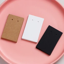Tarjetas de exhibición Vertical en blanco para pequeñas empresas, 50 piezas, 6,5x4cm, 2 agujeros, pendientes de gota, cartón, suministros de embalaje