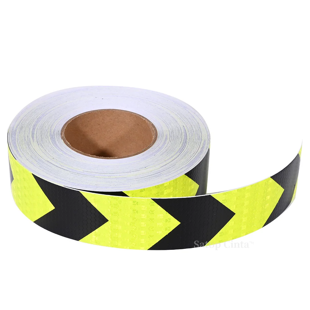 5CMX10M MTB Sitckers Florescent Yellow Black Reflective Tape Car Truck Vehicle Bicycle Body Sticker Arrow Printing Adhesive Film