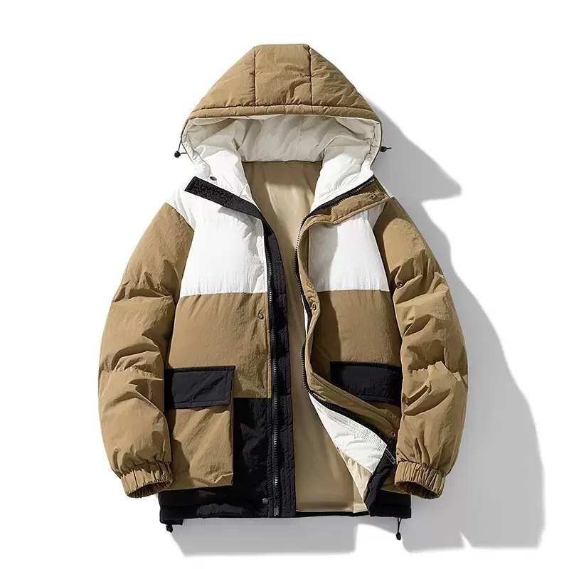 

Autumn and Winter Fashion Trend Thickened Warm Hooded Cotton-Padded Jacket Men's Loose Retro Sports Windproof Large Size Coat