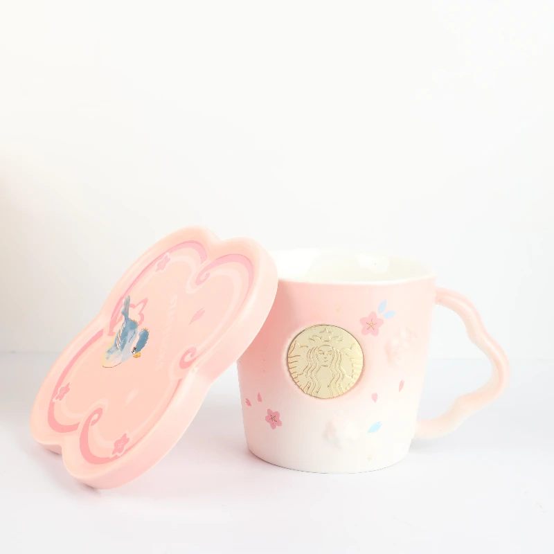 

Starbucks Sakura Mug Set Limited Edition Pink Gradient Cup Blue Tit Saucer For Coffee Lovers