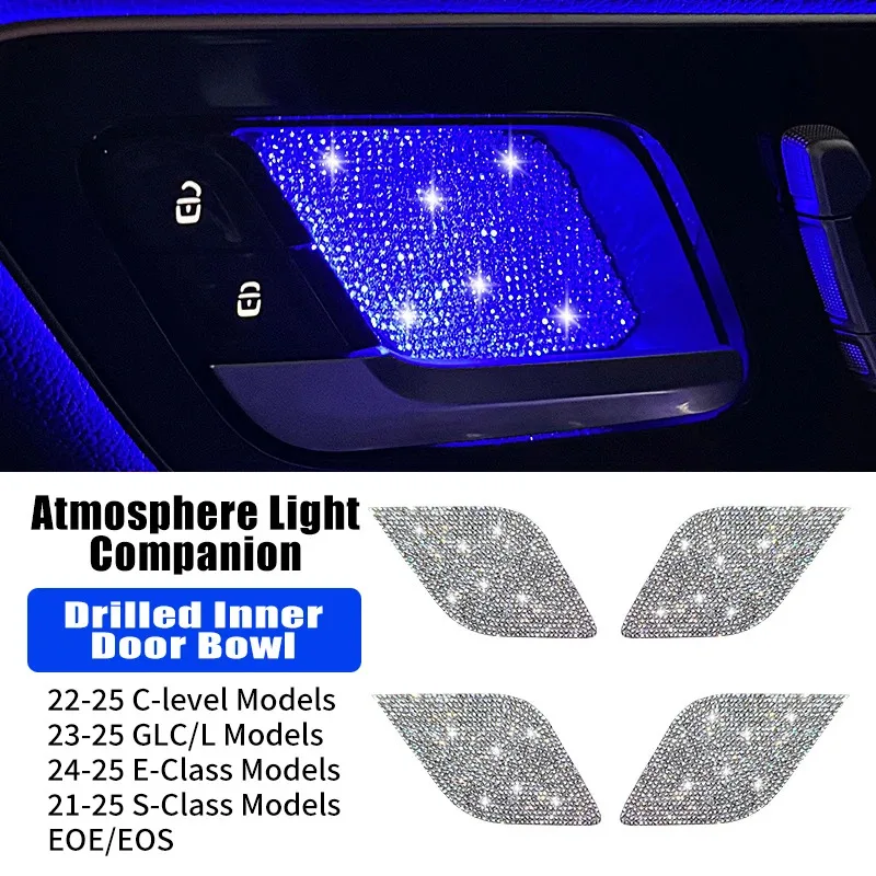 

Car Interior Door Bowl Diamond Sticker Ambient Light Modification Accessories for Mercedes Benz C E GLC S Class W206 W214 X254