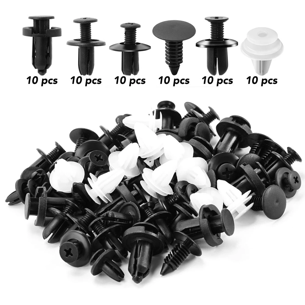 60pcs Auto Fastener Clip Mixed Car Body Push Retainer Pin Rivet for Renault megane 2 clio duster fluence captur logan Kadjar