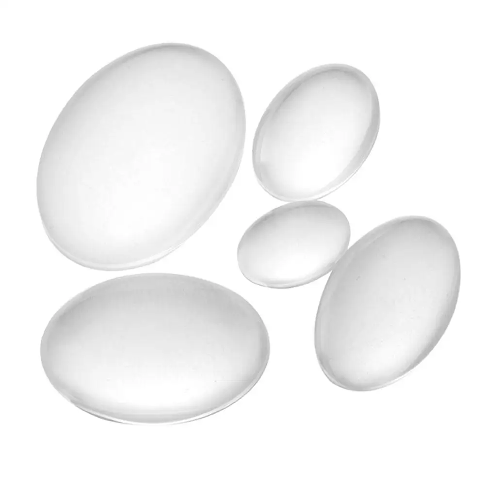 

50 Pcs Jewelry Components Glass for Making Round Noodles DIY Clear Cabochons Oval