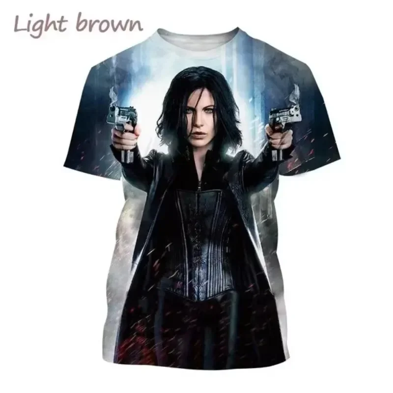 Fashion Unisex Clothing Sci-fi Movie Underworld 3D Print T Shirt Casual Personality Harajuku Street Round Neck Short-sleeved