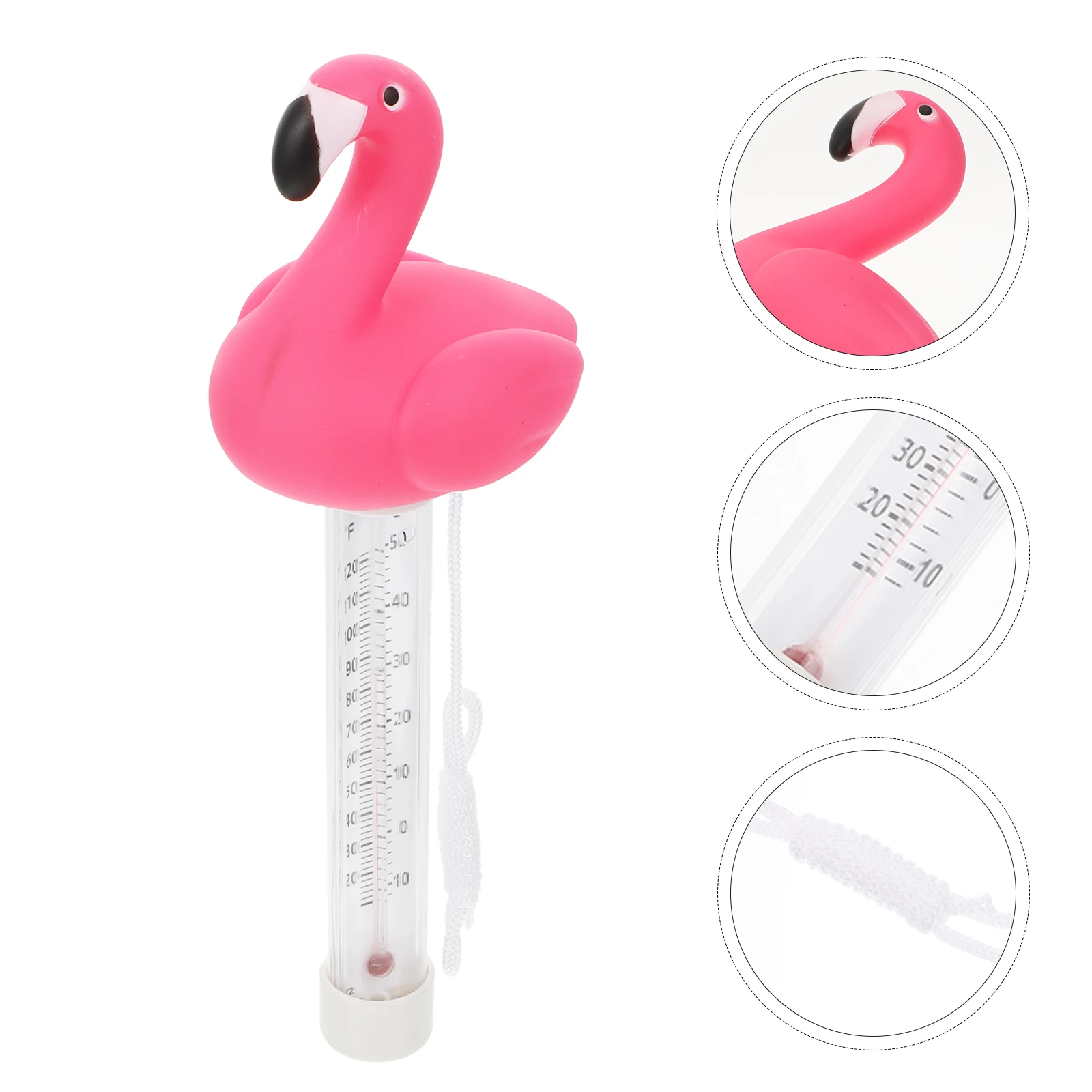 

1pc Flamingo Water Floating Pool Fishpond Pe Thermometer Adorable Animal Swimming Pool Thermometer Floating Water Measuring