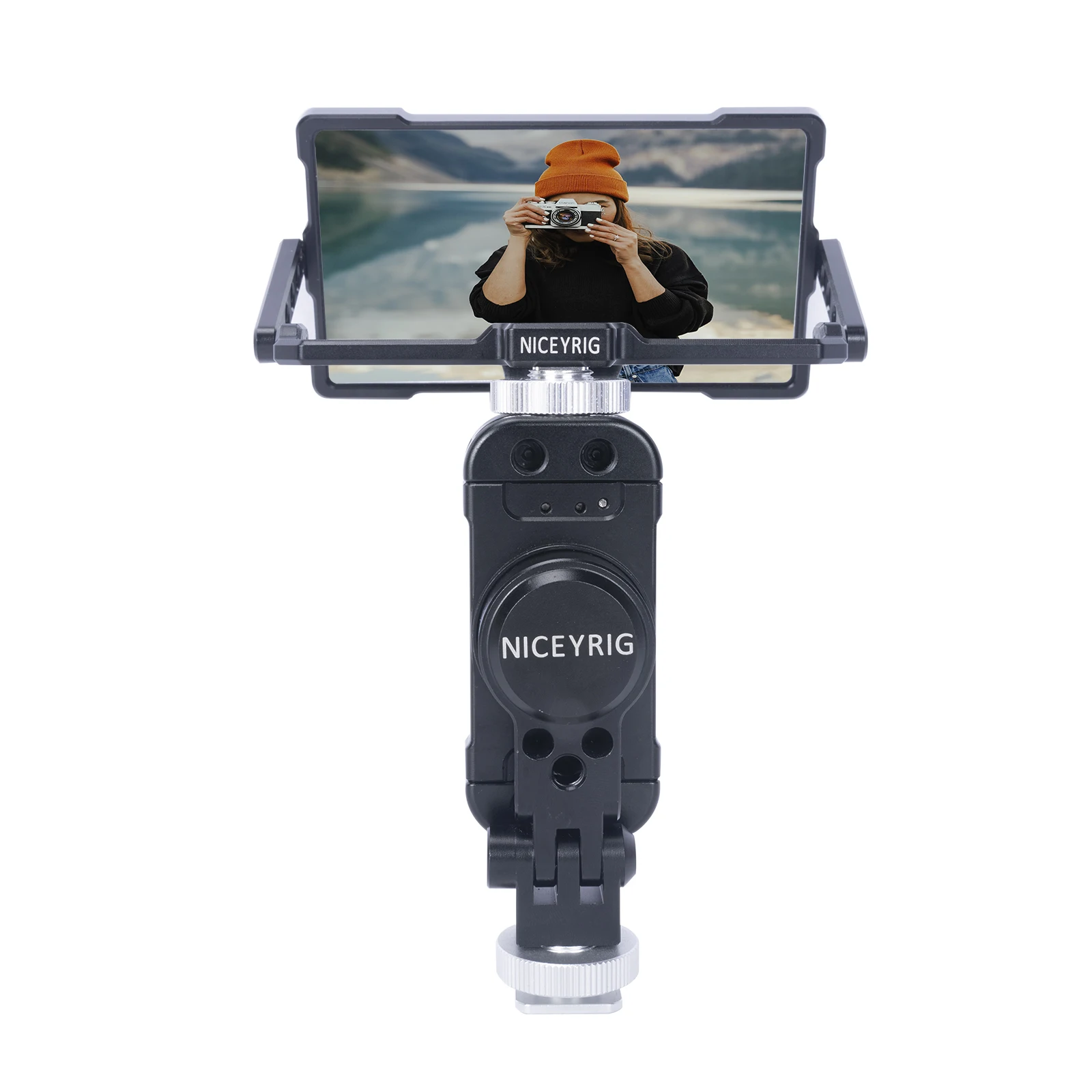 

Niceyrig Vlogging Live Streaming Selfie Kit with Flip Monitor Mirror & Smart Phone Tripod Mount Holder Clamp