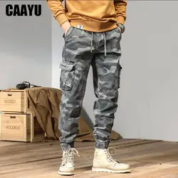 CAAYU erkek kargo pantolon erkekler 2024 çok cep erkek Hip Hop japon Streetwear pantolon koşu rahat kamuflaj pantolon Mens için