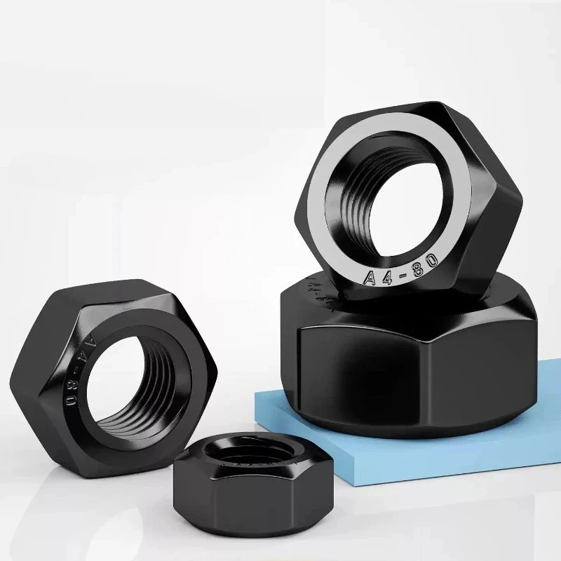1-100pcs M3 M4 M5 M6 M8 M10 M12 M14 M16 M18 M20 Black 316 Stainless Steel Hexagon Hex Nuts Coarse Thread Fasteners for Machinery