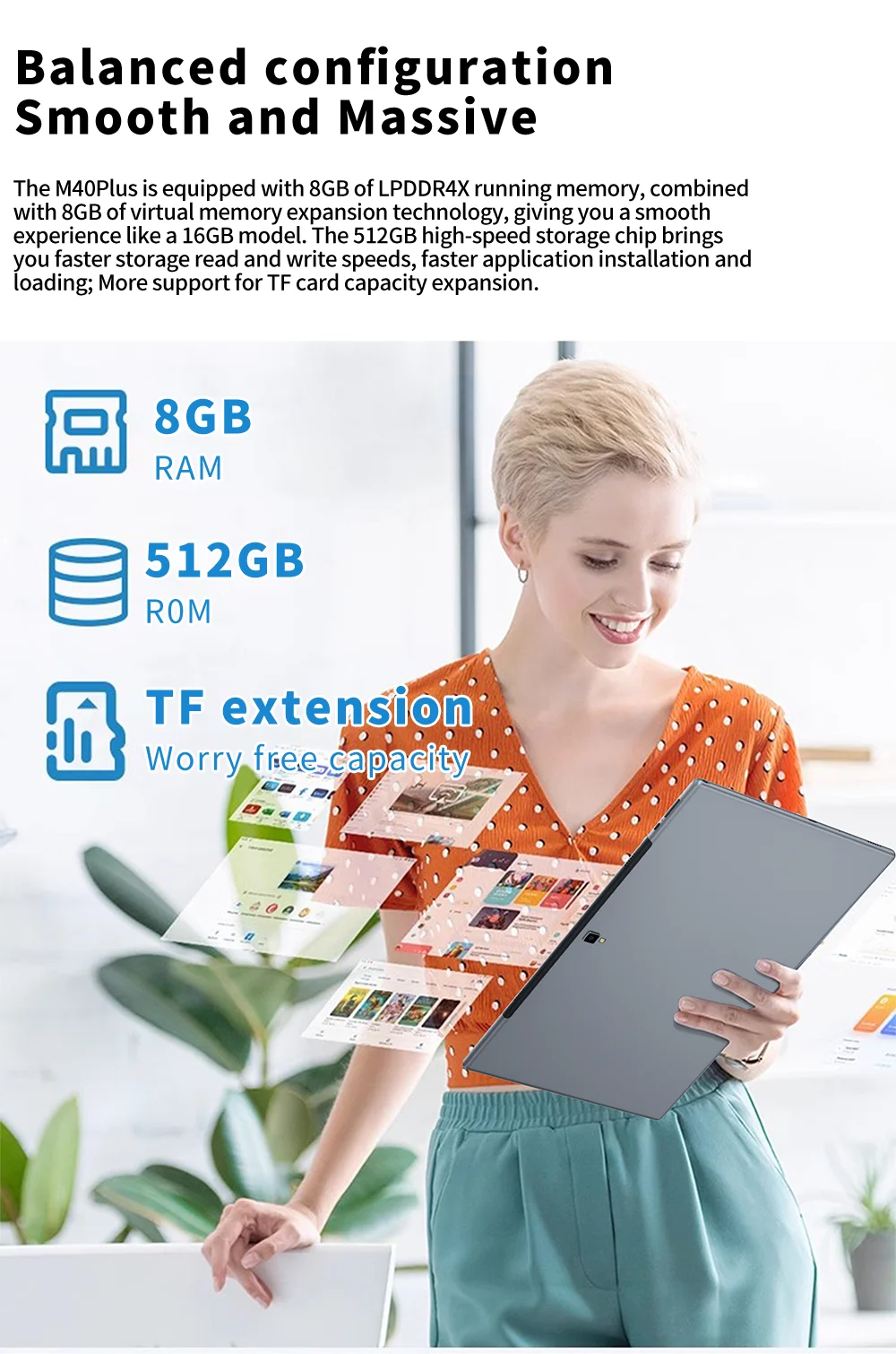 New 14 Inch Tablets Global Version Android 12 System 8GB RAM 512GB ROM 4G LTE Dual SIM 5G Dual WiFi GPS Tablet PC 10000mAh