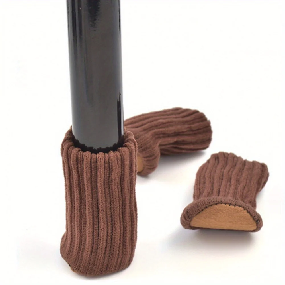 8/16PC Double-Layer Knitted Thickened Stitching round Bottom Non-Slip Table and Chair Booties Chair Stool Leg Protection Booties