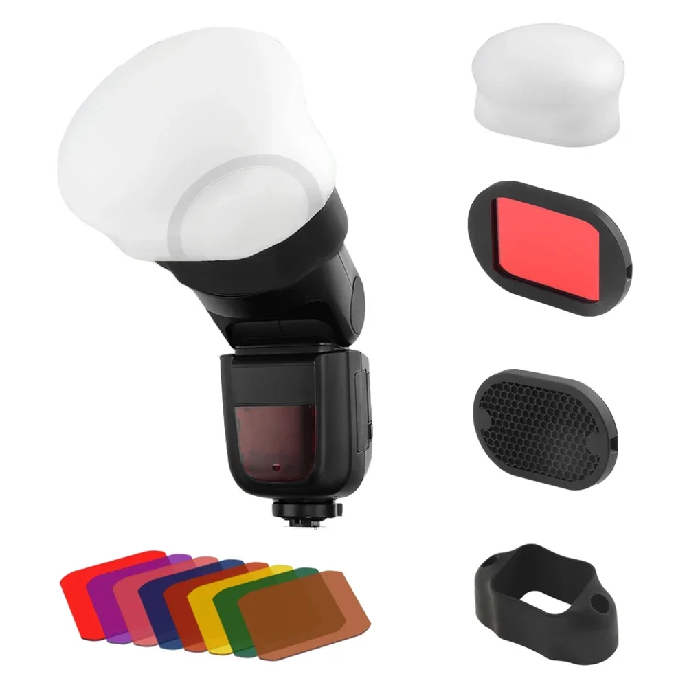 Camera Professional flash kit Flash Diffuser Accessories Kit Honeycomb Reflector Color Filter Softbox For V1 V860ii
