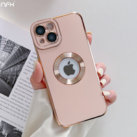 Luxury Plating Frame Phone Case For iPhone 15 14 Pro 13 12 11 Pro XS XR Xs Max 13 Mini Lens Protection Cover On iPhoen 7 8 Plus