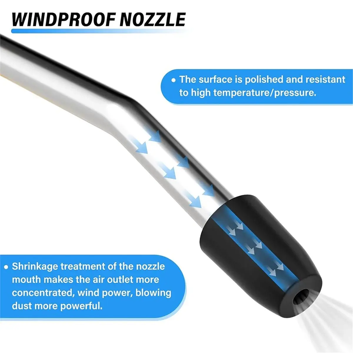A520P ~High Air Blower for Compressor with Angled Bent Nozzle High Pressure Dust Removal Air Blowing Dust Blue