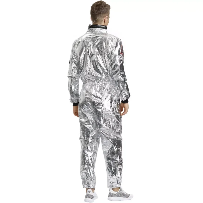 Halloween Adult Children Astronaut Costume Silver Spaceman Men Women Space Suit Halloween Family Party Dress Up Birthday Gift