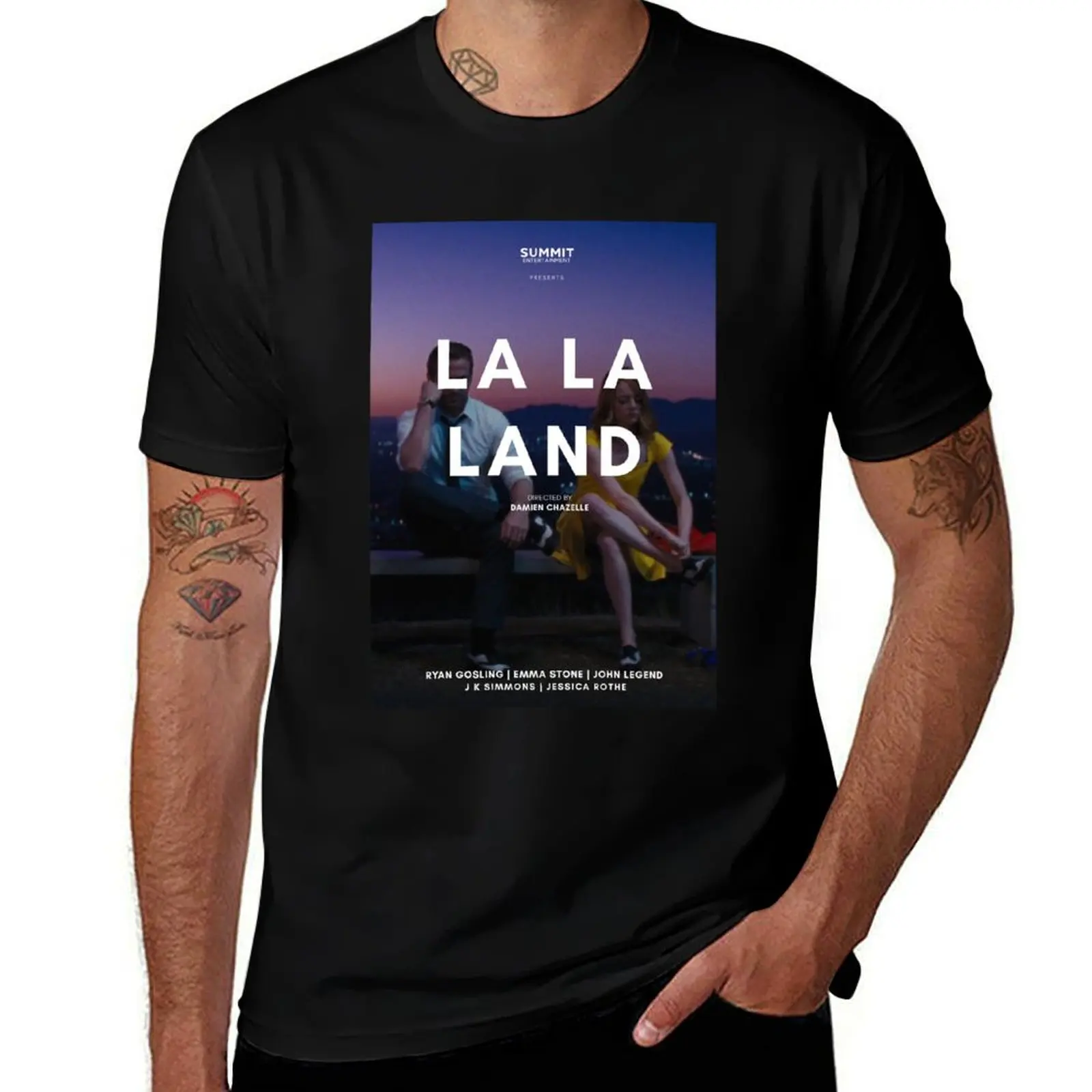La La Land Alternative movie poster T-Shirt Basic Comfort Fit T-Shirt for Men