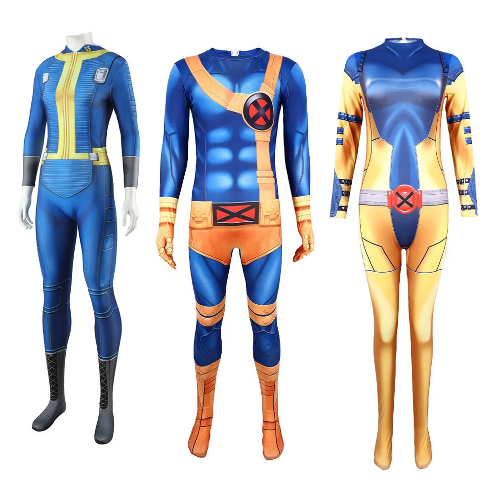 

Game Rayonnement 4 Shelter Cosplay Costume Number 111 Cartoon Print Blue Jumpsuit 76 Role Play Bodysuit Halloween Carnival Party