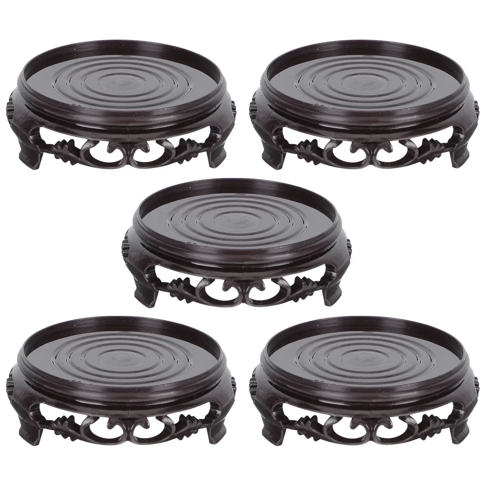 5Pcs Economical Reusable Flowerpot Holder Round Display Stand for Pots Teapots Buddha Decor Bonsai Succulent Tabletop Base