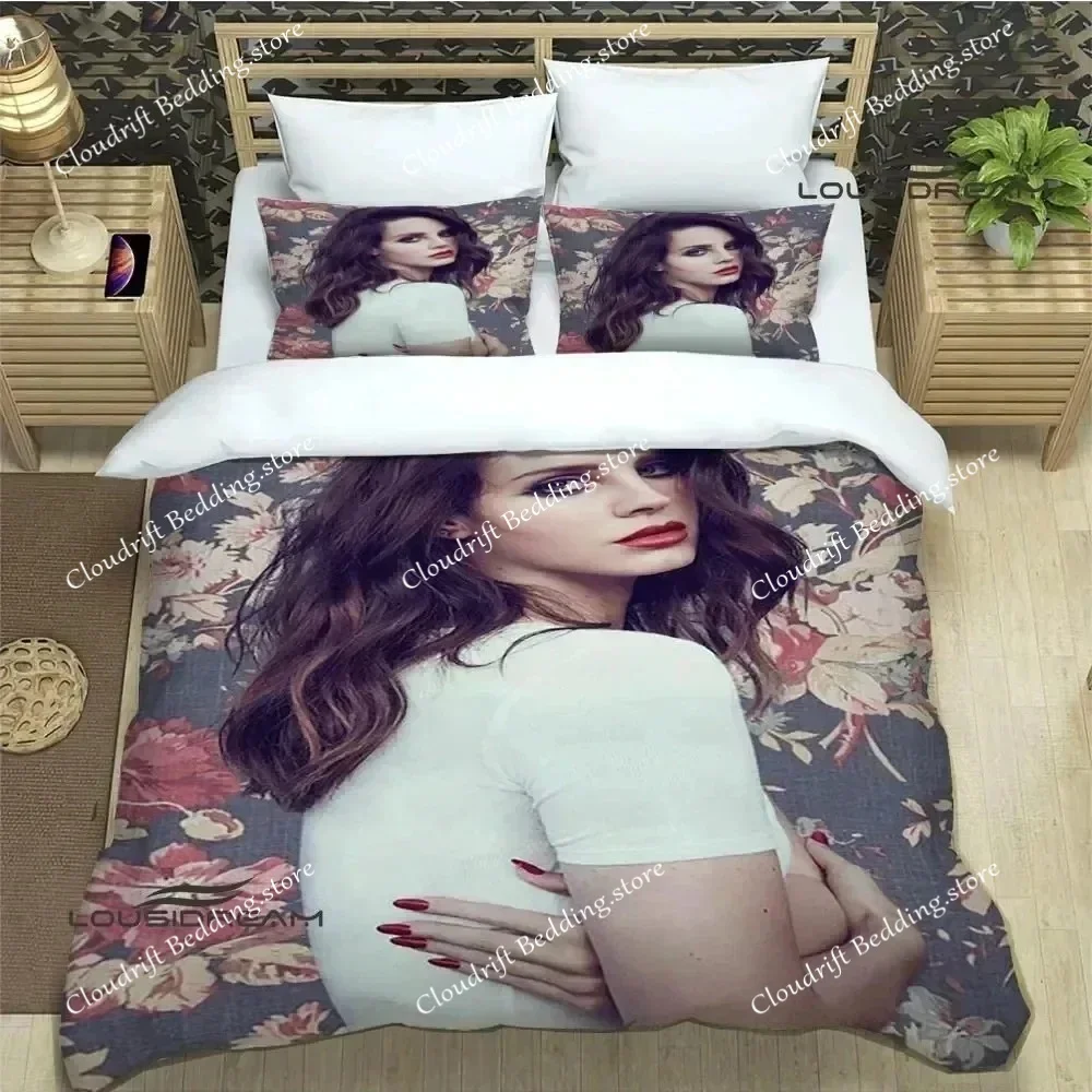 

Комплект постельного белья с 3D-принтом Лана Дель Рей, изысканный набор для кровати, пододеяльник, роскошный подарок на день рождения, покрывало